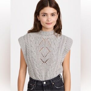 Veronica Beard Gray Pinkett Sweater Vest NWT